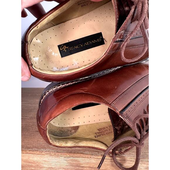 Stacy Adams ComfortFlex Leather Oxfords Mens 12M Moc Toe Dress Shoe Brazil Comfy main image 4